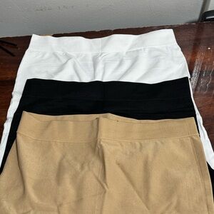 3-Pack Stretch Skirt Set in White, Black & Taupe